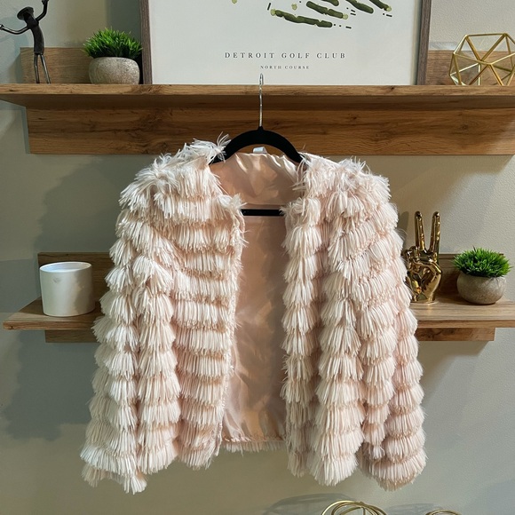 Lush Jackets & Blazers - Faux Fur Blush Jacket Size Small